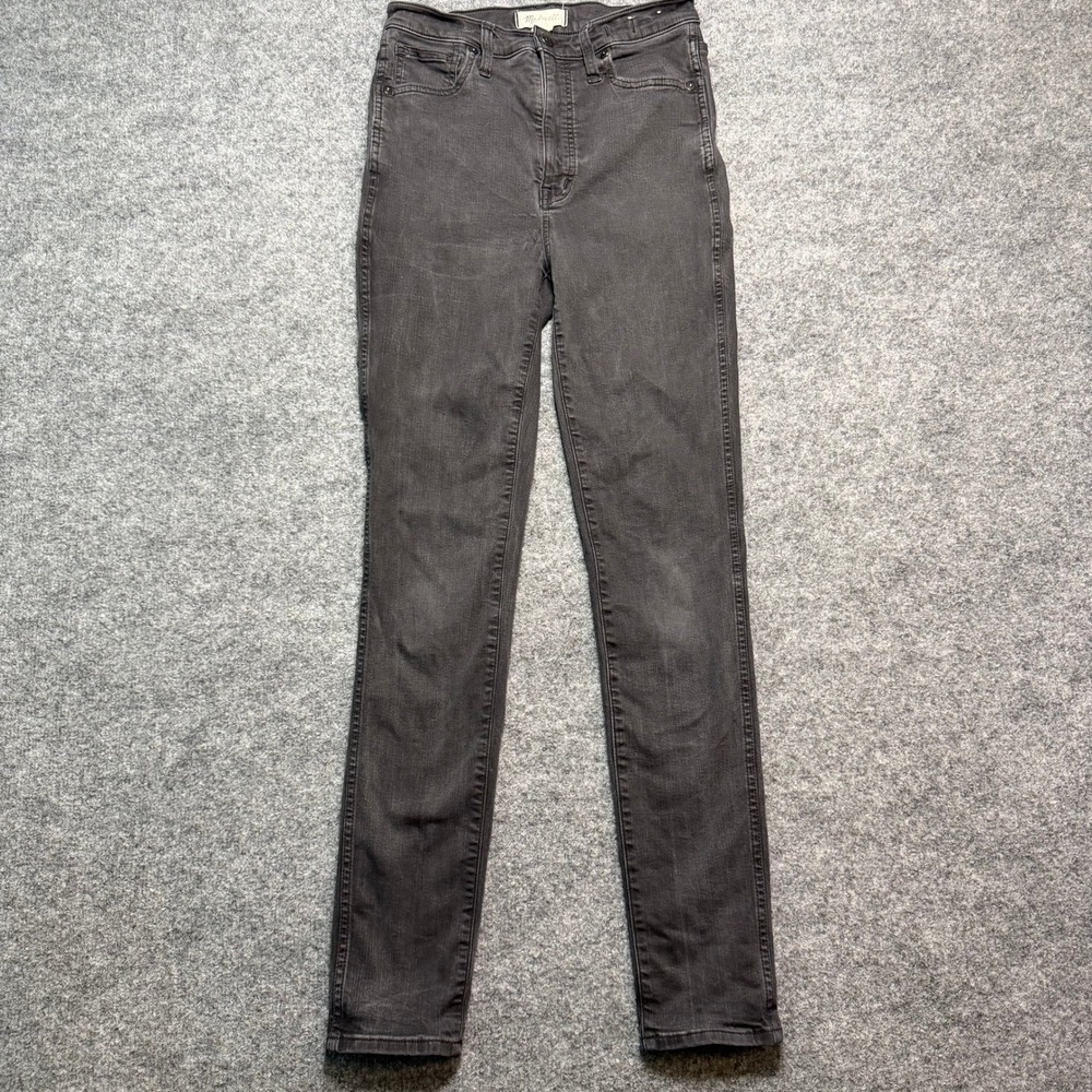 MADEWELL High Rise Skinny Jeans Womens 27 Tall Black Gray Stretch Denim